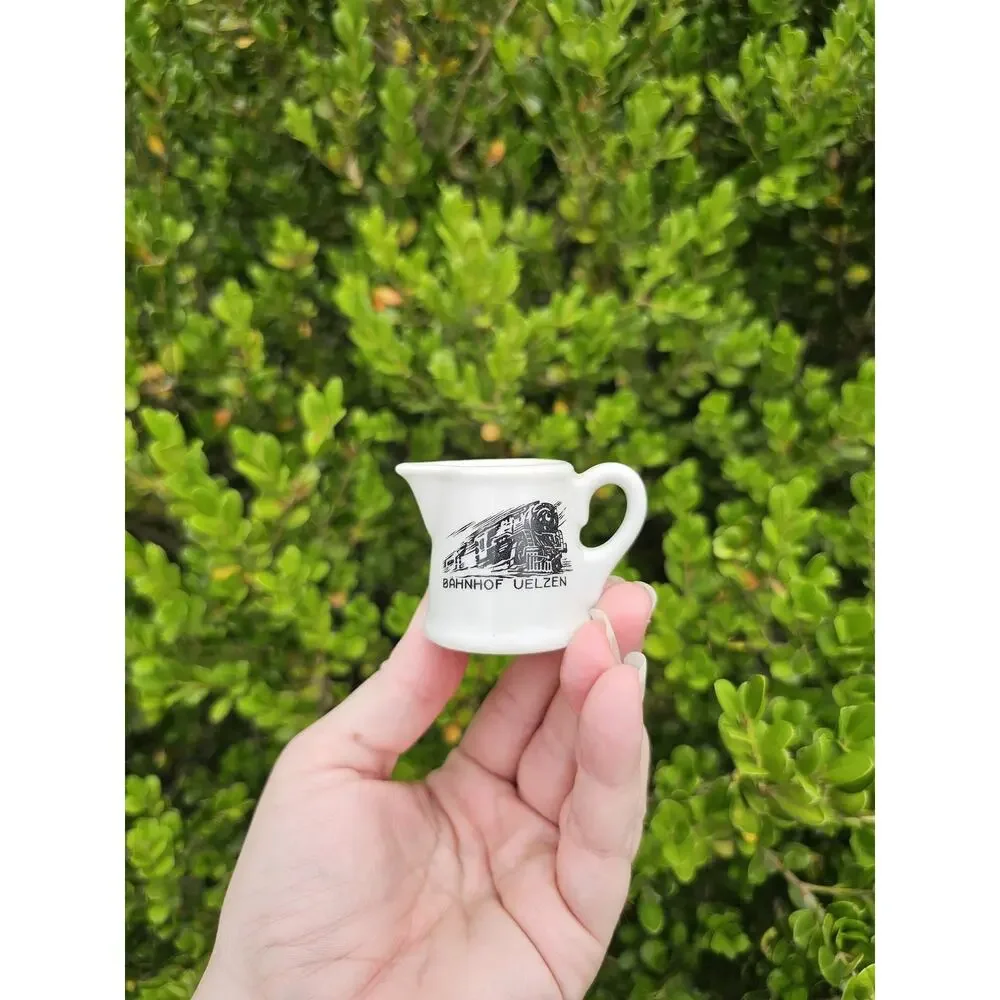 Vintage Souvenir Minature Creamer/Hundertwasser Bahnhof Railroad in Germany